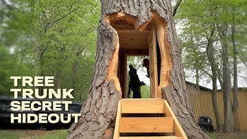 Create a secret trench in the trunk of a huge tree.
