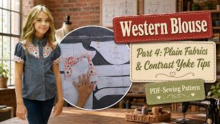 Western Blouse Sewing Tutorial Part 4: Cutting Uni Fabrics with contrast Yoke
