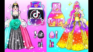 Paper Dolls Dress Up  Pink Vs Black Social Network Make Up and Dress Up  Barbie Story & Crafts
