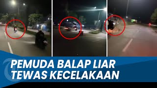 BALAP LIAR BERUJUNG MAUT, Pengendara Motor Ini Tewas Kecelakaan Menabrak Trotoar