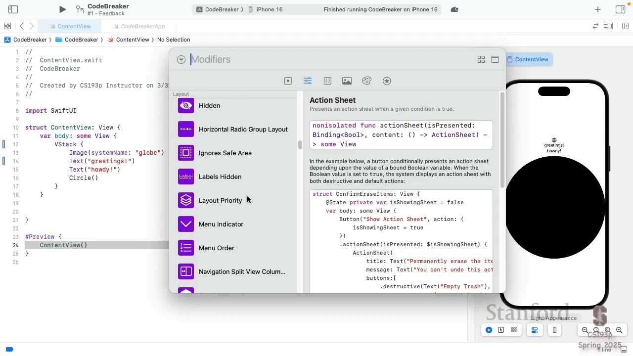 Stanford CS193p iOS Development with SwiftUI  2025 |  Lecture 2| Code Breaker App