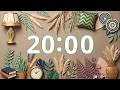 20 Minute Timer — Paper Craft Boho Home + Soft Bell | Cozy Focus, Home Decor, No Music