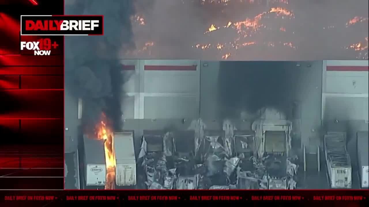 Daily Brief: Crews battle massive warehouse fire - YouTube