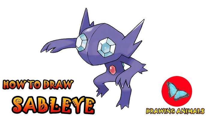 Tutorial de Desenho Sableye + Mega Sableye