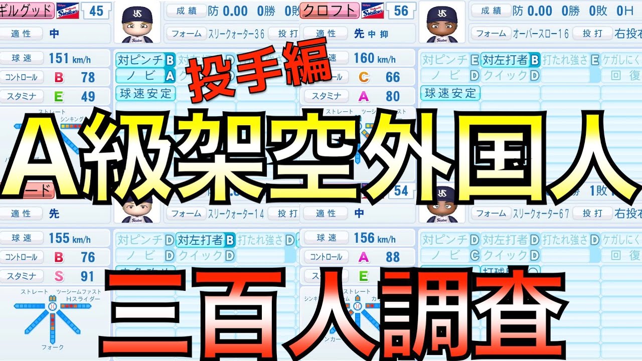 【投手編】ペナント100年回して最強の架空外国人選手を調査してみた！総勢310名の豪腕、怪腕、鉄腕助っ人たちを一挙公開【eBASEBALLパワフルプロ野球2020】