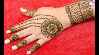 Beautiful Easy Flower mehndi Design - simple Jewelry mehndi designs for back hands step by step