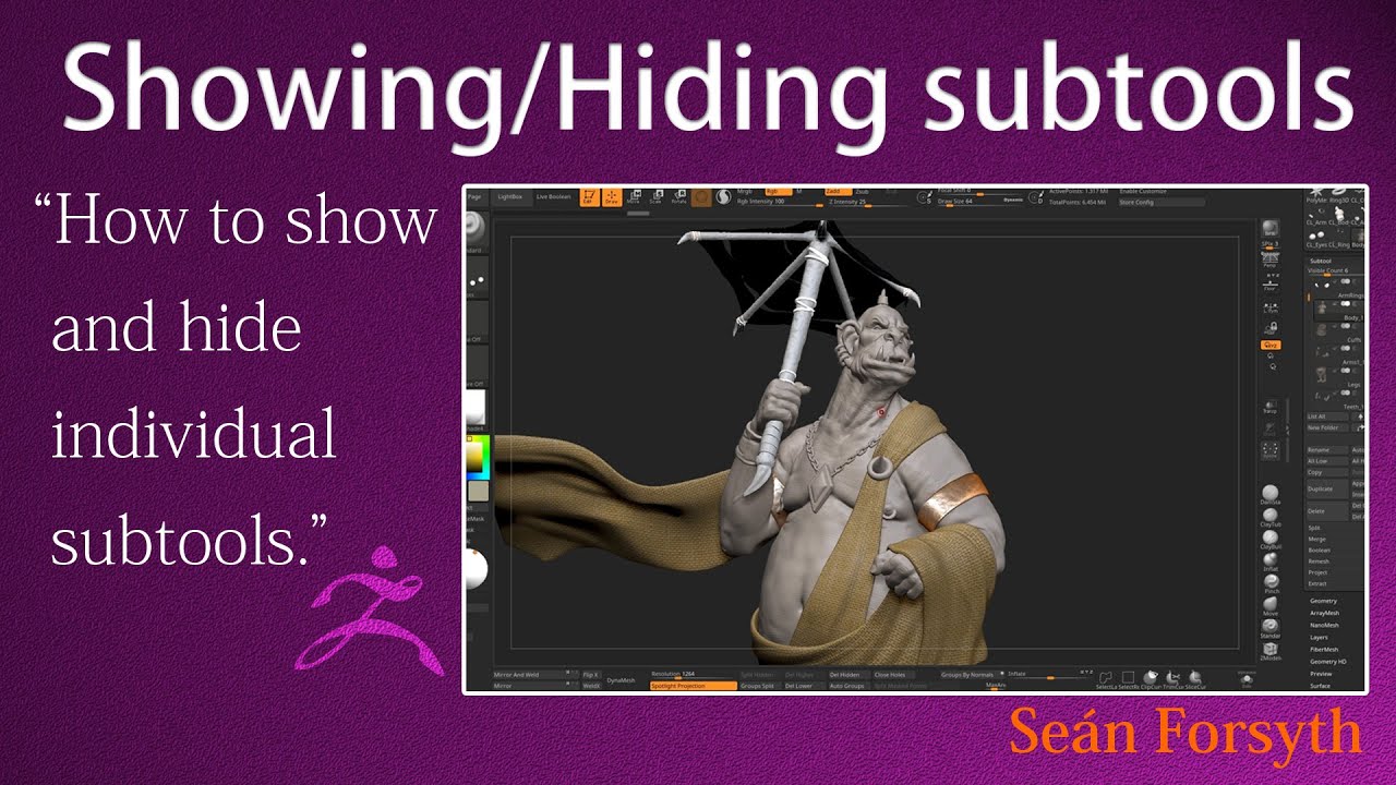 how to hide selection in zbrush