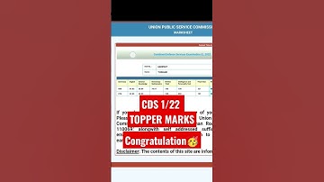 CDS 1/2022 TOPPER MARKS | 👨‍✈👨‍✈👨‍✈👨‍✈👨‍✈| #cds