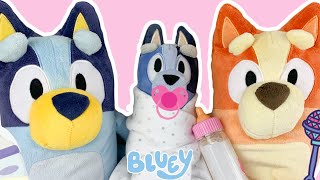 Bluey & Bingo help take care of BABY SOCKS!    Bluey and Bingo Toys from Disney  Pretend Play!