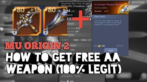 MU ORIGIN 2,HOW TO GET FREE AA WEAPON