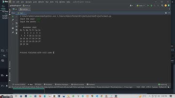 Print calendar of a given Month and Year in Python.