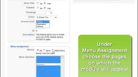 Publish a Module in Joomla