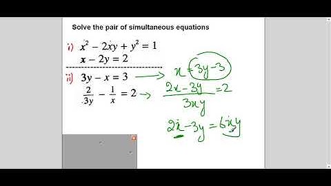 TKMaths O Level Add Maths SE Linear and Non Linear in two unknown video #2