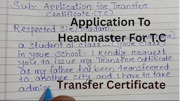 How to Write an Application to the Headmaster for T.C. | Transfer Certificate Application in English