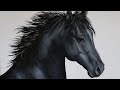 Black Horse Acrylic Painting LIVE Tutorial