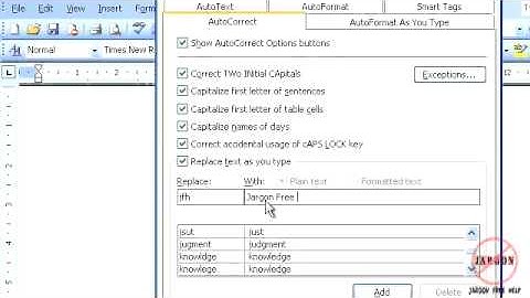Word 2003: AutoCorrect Options (works for all versions)