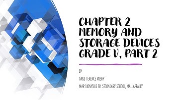 Chapter 2, Memory and storage devices, Grade V, Part 2