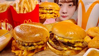 ASMR Mcdonalds Cheeseburger【Mukbang/ Eating Sounds】【English subtitles】