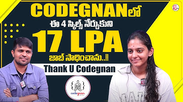 Codegnan : I learned these 4 skills.. I got a 17 LPA job..!! Real Life Success Story || SumanTV MW