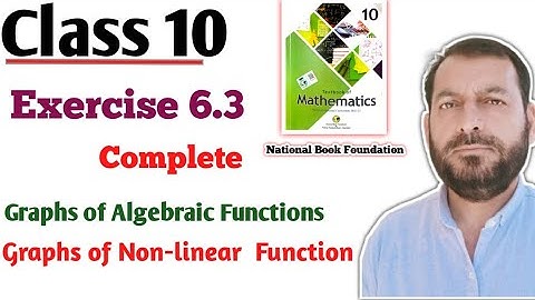 Class 10 Exercise 6.3 NBF Maths Ex 6.3 maths 10th Graphs of Algebraic Functions   in Urdu Hindi