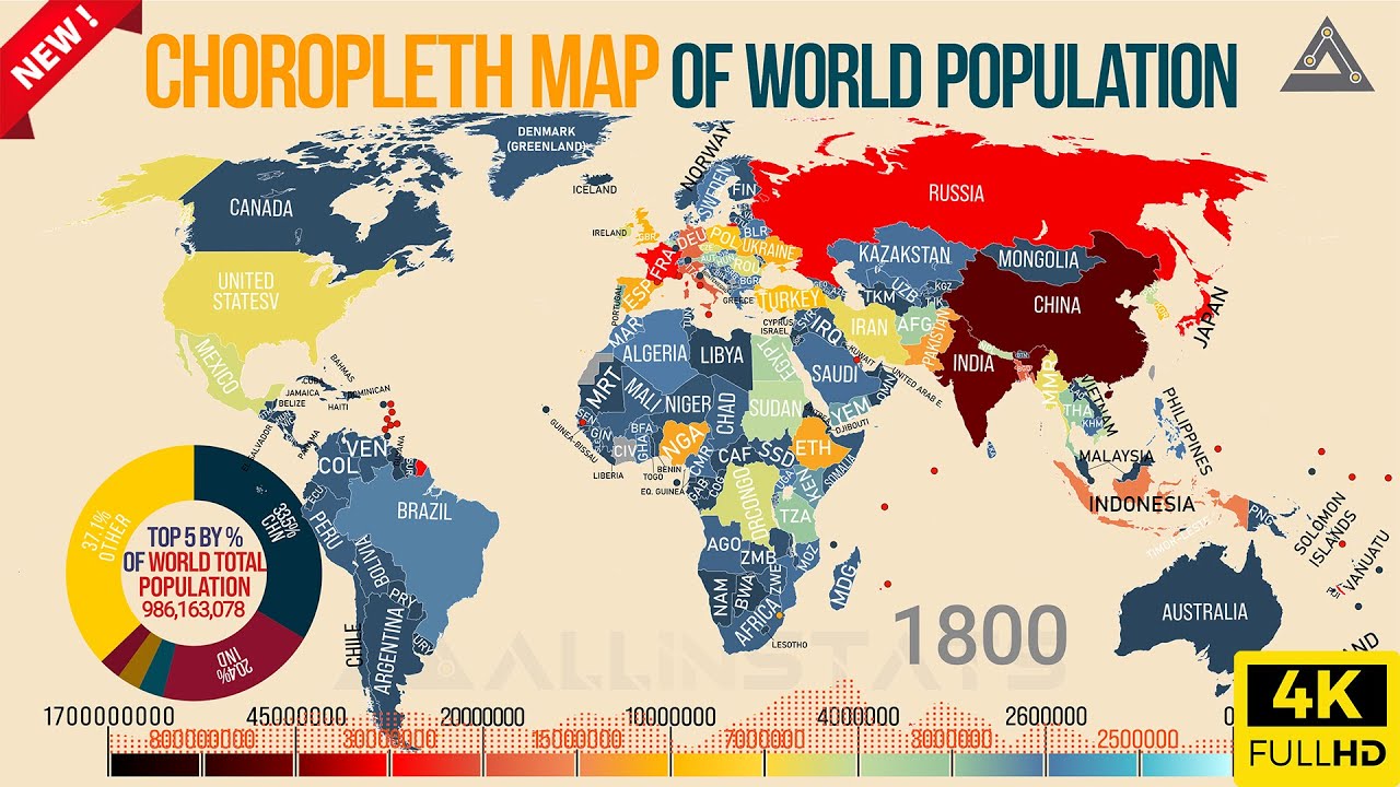 All Countries By Population Growth From 1800 To 2100 World Population Map Historical Projection Youtube
