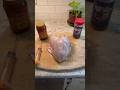 Texas style turkey breast injected with Creole butter smoked on the Weber kettle!!