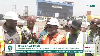 Roads Minister Orders Contractors Back To Temaaflao Road Site