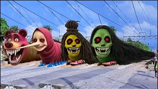 DETIK DETIK KERETA API BUJEL JADI MASHA DAN BERUANG VS DUO GENDERUWO GONDRONG 🥲😂🤣