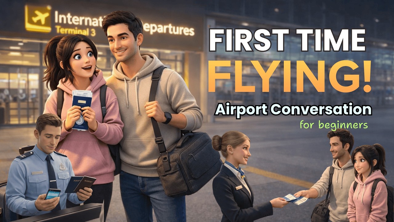 First Time Flying International ✈️ Airport English Conversation for Beginners (Full Travel Story)