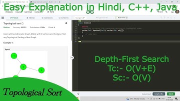 Topological Sort | Hindi | GFG POTD | Graph | C++ | Java | DFS
