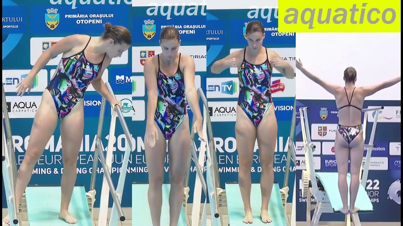 Diver Emma Veisz (Hungary) at LEN 2022 Bucharest - 1m Preliminary | Beautiful diving