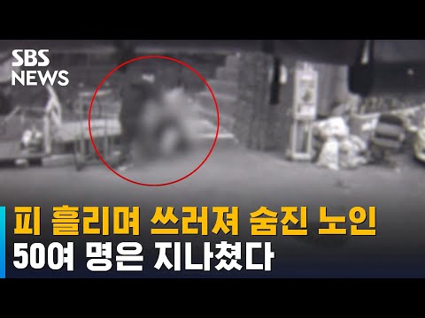 무차별 폭행에 쓰러져 숨진 노인…50여 명은 지나쳤다 / SBS