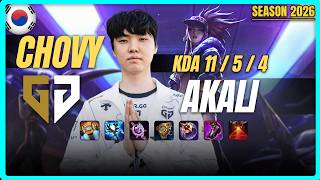 GEN Chovy AKALI vs AHRI Mid - Patch 26.8 KR Ranked | lolrec
