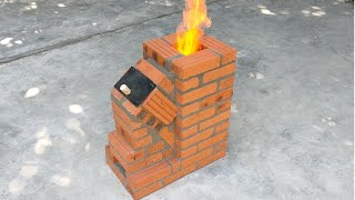 Making rocket stove from red brick and cement is great