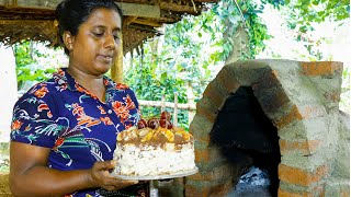 'Iced cake cooked in a wood-burning oven'. Easily made from home. .village kitchen recipe