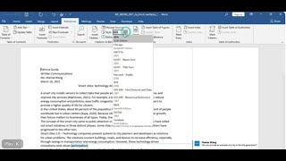 New Perspectives Word 365/2021 | Module 2: SAM Project 1a | Smart Cities