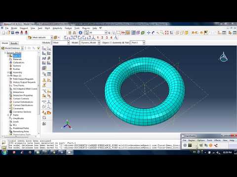 Compression of stacked inflated torus: FEA in abaqus: part 01