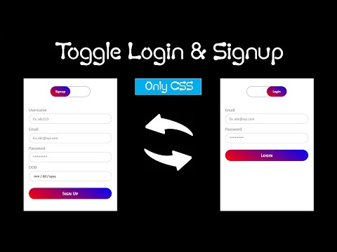 Signup & Login Form with Toggle Option using CSS and HTML | UI Design | step by step