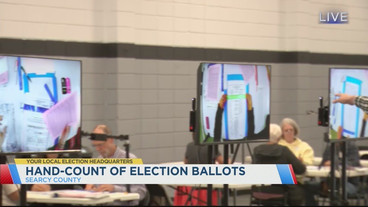 Searcy County election officials begin a hand count of ballots - YouTube
