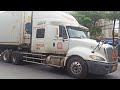 Container, Trucks, Crane Truck, Coach, Bus Vehicles in the Street