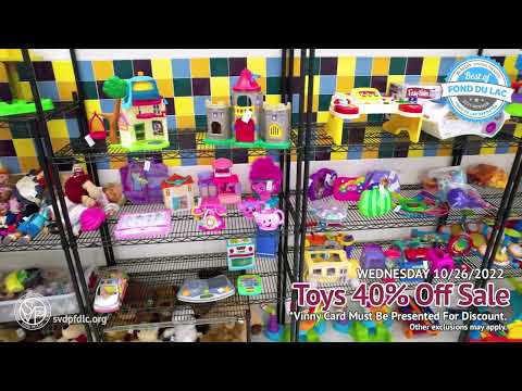 SVDP Fond du Lac: Toys 40% Sale (10/26/22)