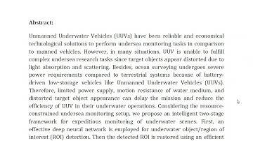 Intelligent Underwater Object Detection and Image Restoration for Autonomous Underwater Vehicles