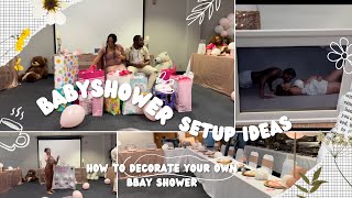 Easy ways to Decorate Your Baby Shower/ Star’s Babyshower Prep With Me/ Ballon Arch, games, and more