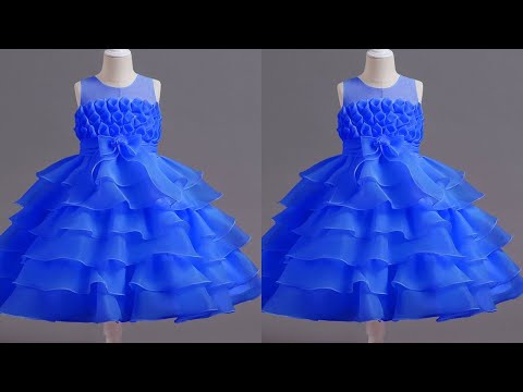 How to cut and sew a 6 tiered circle mesh ball gown / Layered Flared dress/ Well detailed.