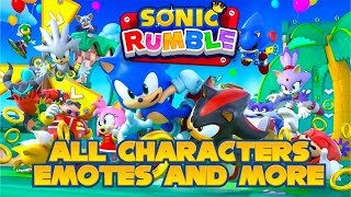 Sonic Rumble Beta All Characters Emotes And More
