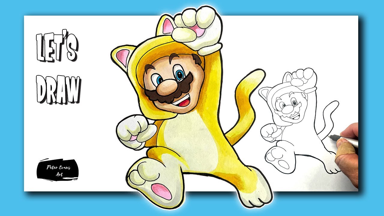 mario and cat mario (mario and 1 more) drawn by co_co_mg