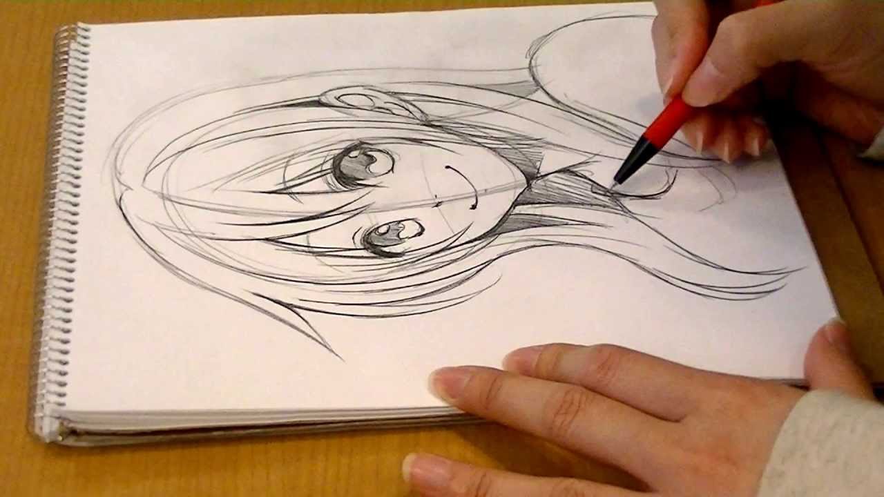 Morita's manga Come Back!.DRAWING girl's face by pencil 01 SeAL_Morita