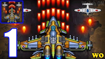 1945 Air Force: Airplane games - Gameplay Walktrough Part 1 | Level 1 - Level 5