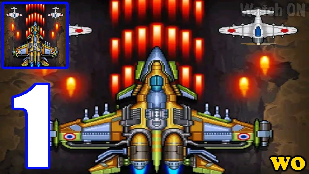 1945 Air Force: Airplane games - Gameplay Walktrough Part 1 | Level 1 - Level 5