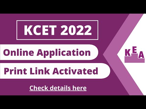 KCET 2022 application form print link activated